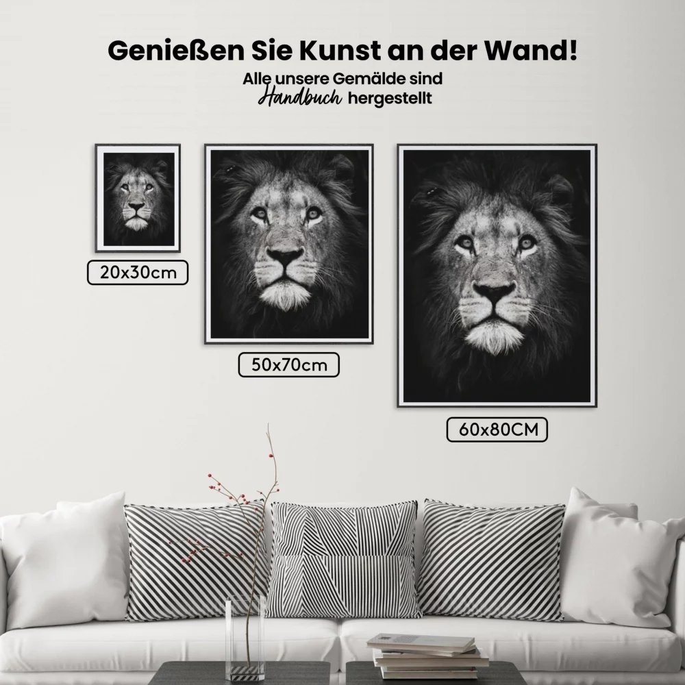 Diamond Painting Schwarzer und weißer Löwe – SEOS Shop ®