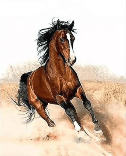 Diamond Painting Laufendes Pferd