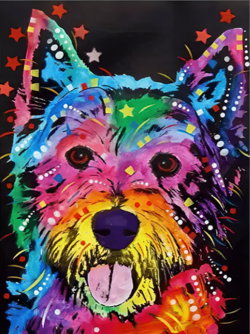 Diamond Painting Farbiger Hund