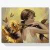 Diamond Painting Frau mit Sonnenblumen