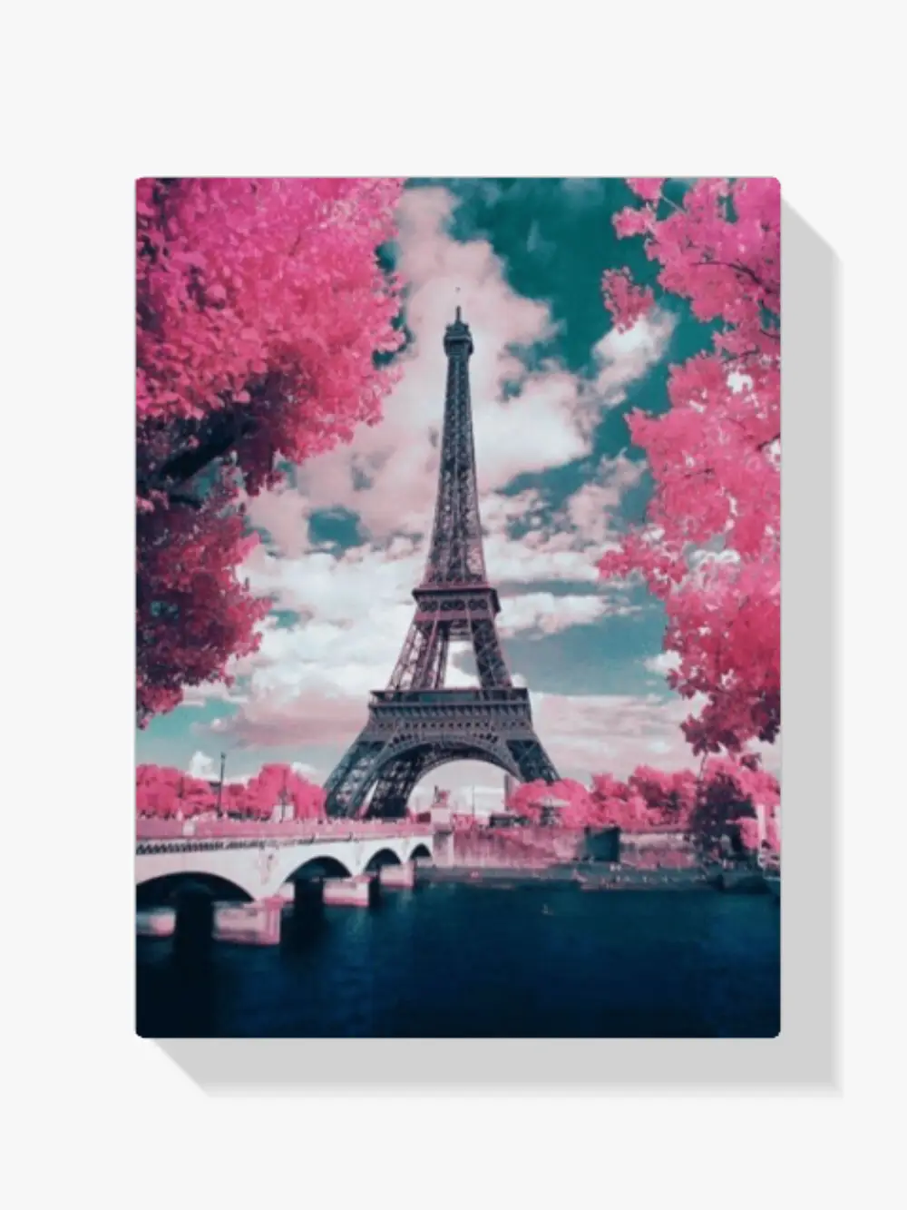Diamond Painting Paris mit rosa bäumen