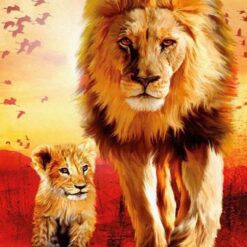 Diamond Painting Kleiner Löwe folgt großem Löwen