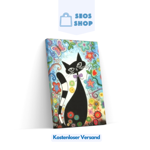 Diamond Painting Blumen und Katze – SEOS Shop ®