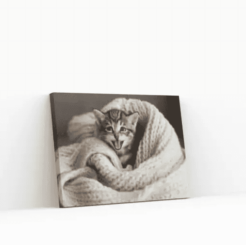 Diamond Painting Braune Schläfriges Kätzchen auf Sofa