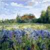 Blaues Blumenfeld