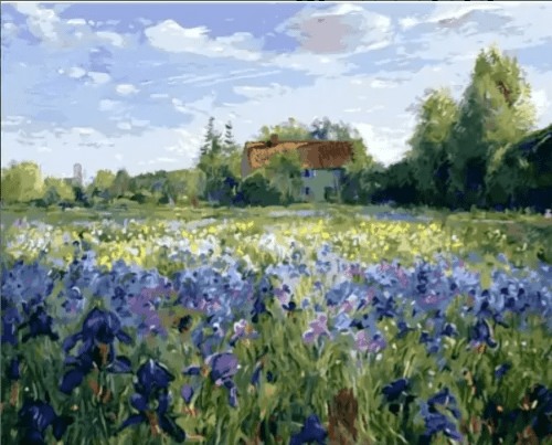 Blaues Blumenfeld