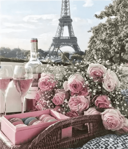 Diamond Painting Blumen in Paris