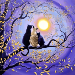 Diamond Painting Katzen im Mondlicht
