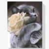 Diamond Painting Katze mit Blume
