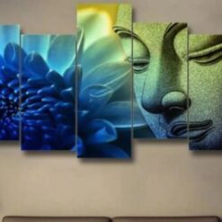 Diamond Painting Buddha blauer Lotus