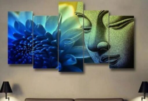 Diamond Painting Buddha blauer Lotus