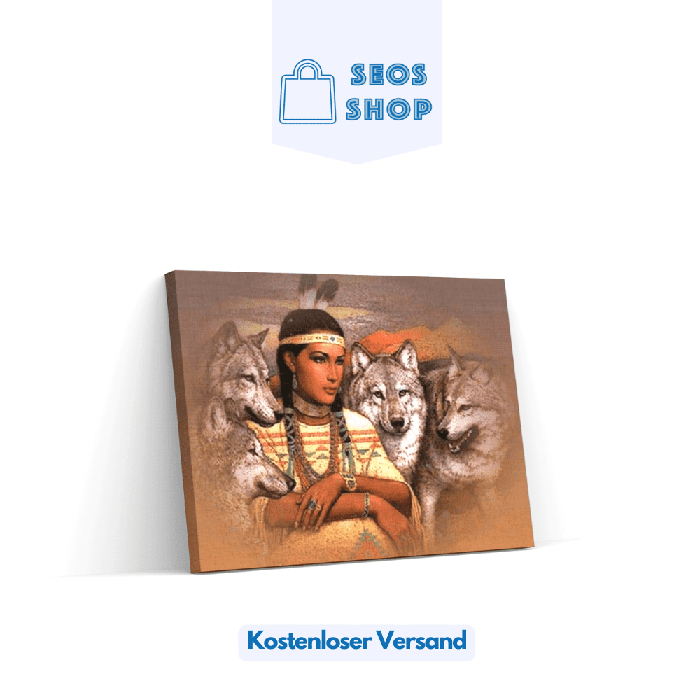 Diamond Painting Indianer – Wölfe – SEOS Shop ®