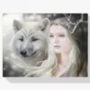 Diamond Painting Frau und Wolf