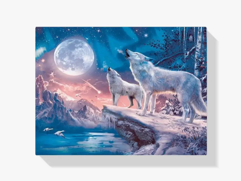 Diamond Painting Weißer Wolf – Mond