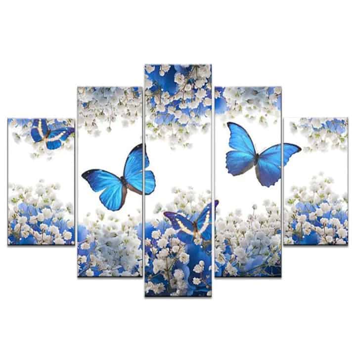 Diamond Painting Blaue Schmetterlinge 5 Teile