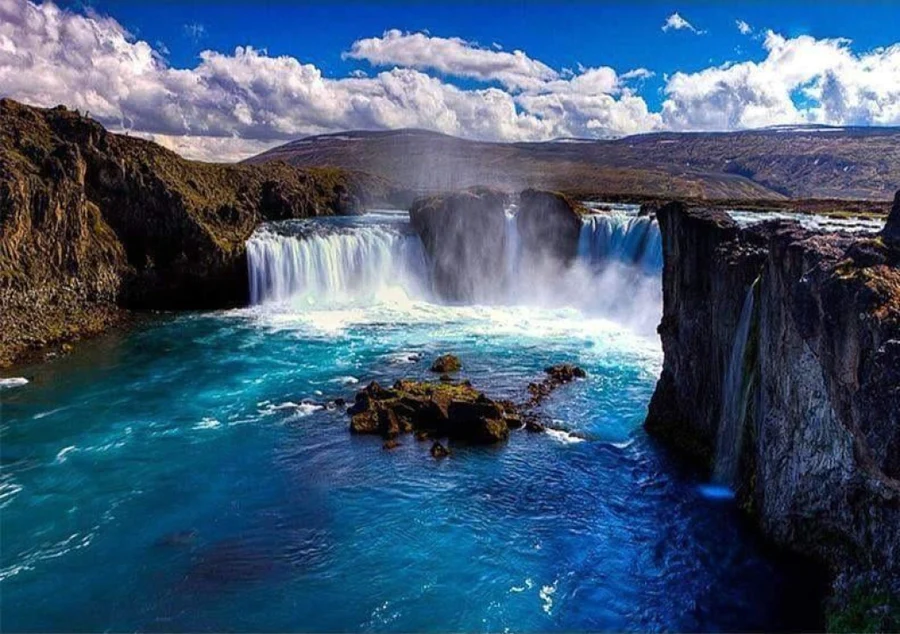 Diamond Painting Wasserfall Blaues Wasser