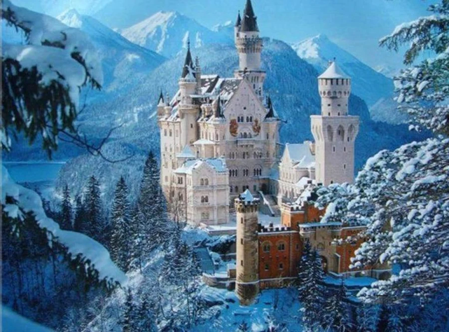 Diamond Painting Schloss Winter