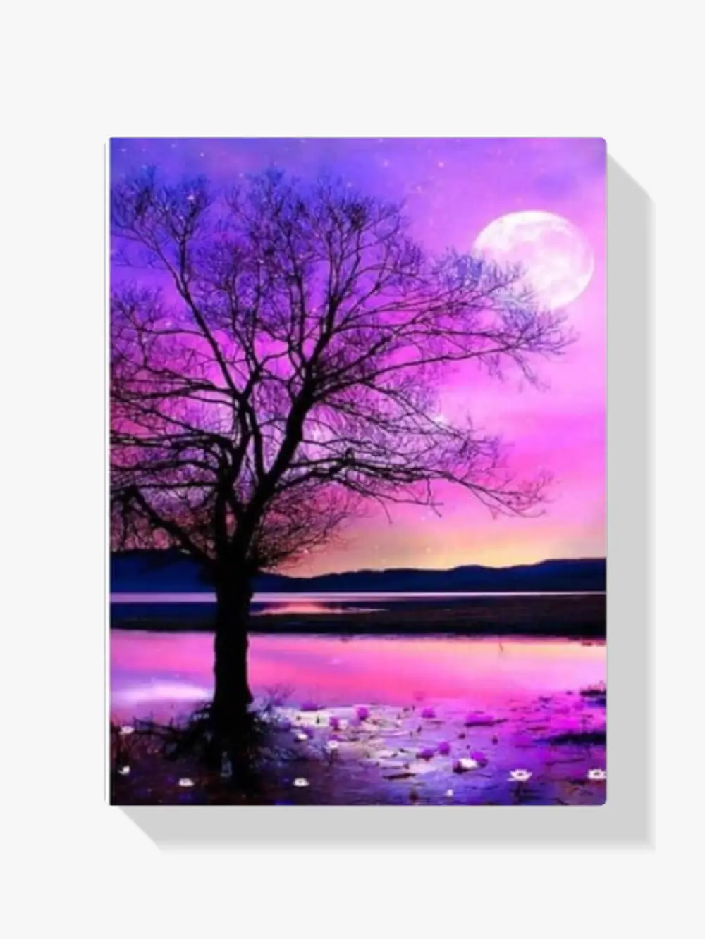 5D Diamond Painting Baum und rosa Blick