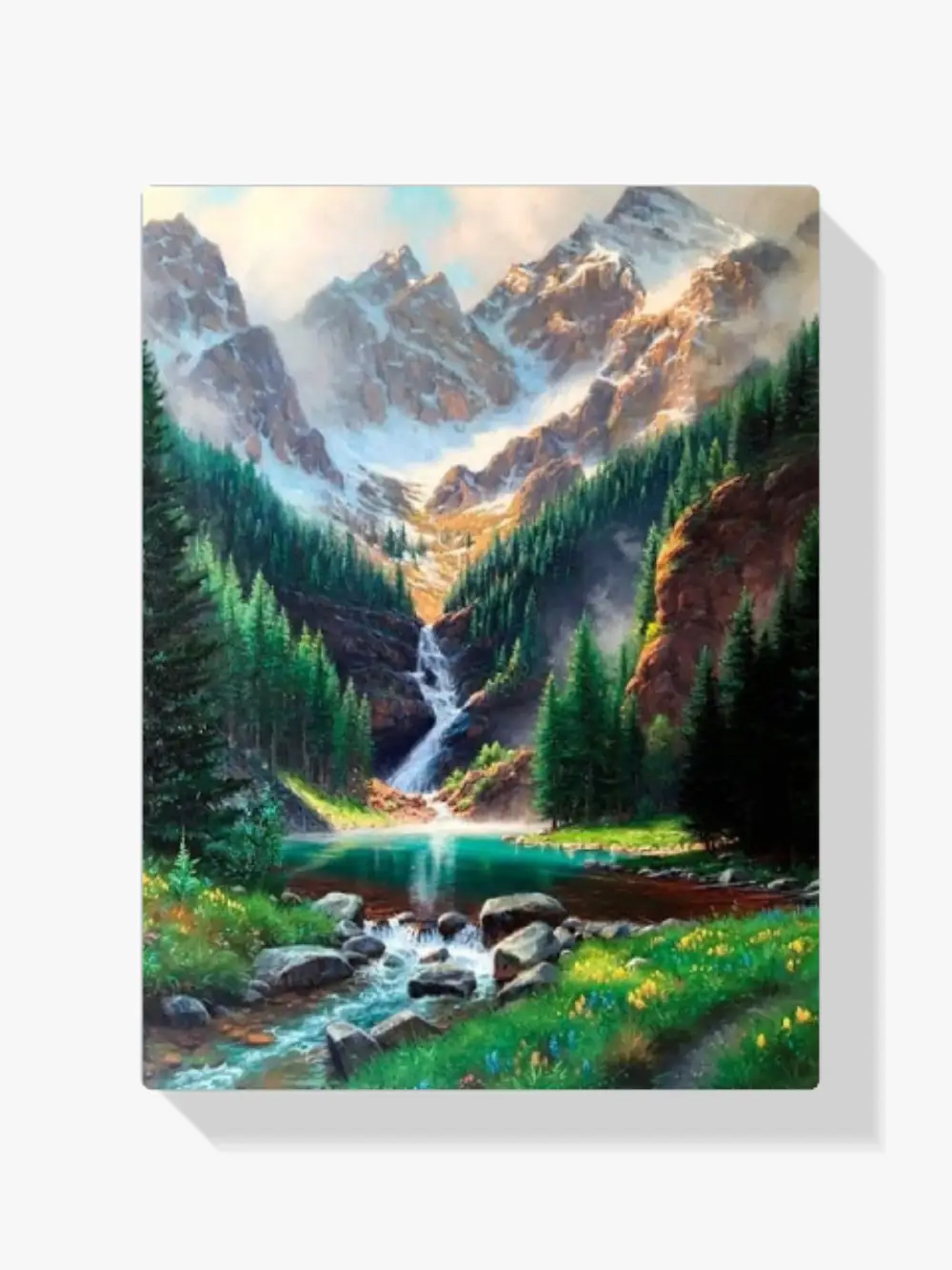 5D Diamond Painting Berg und Wasserfall