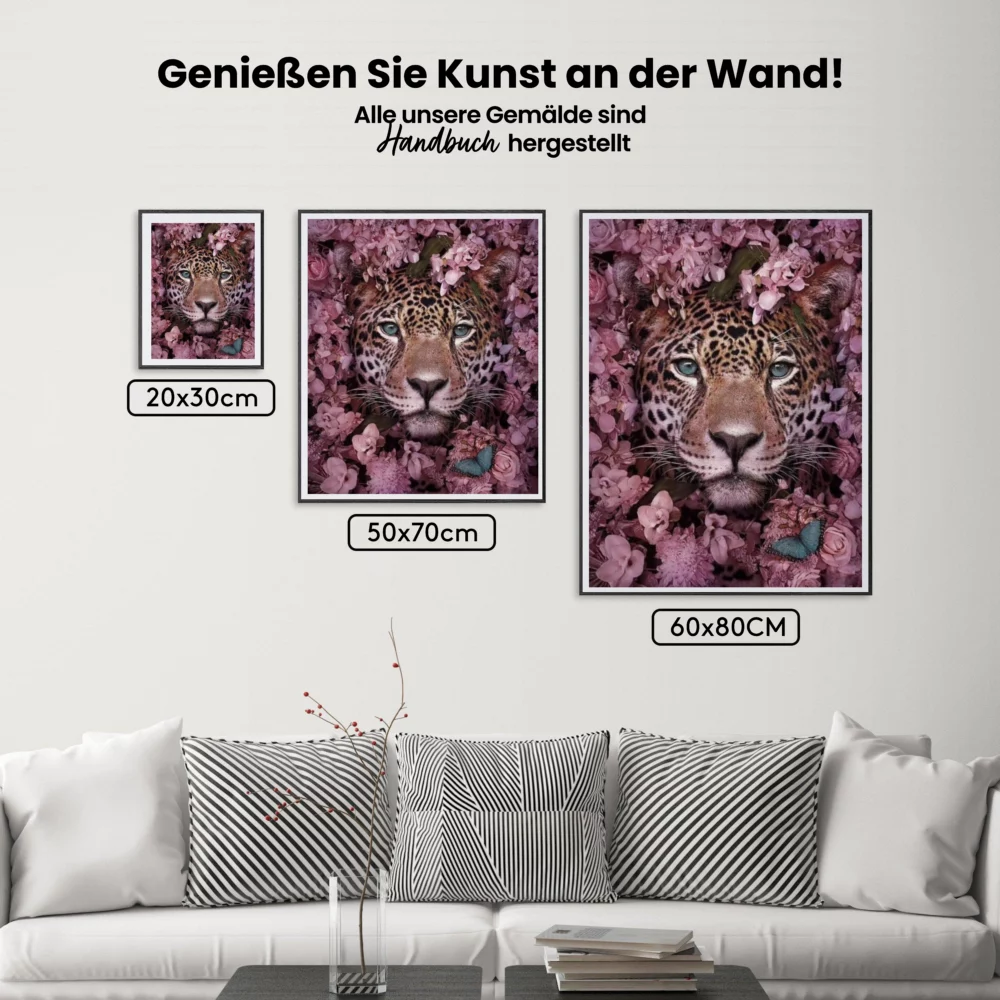 5D Diamond Painting Tigers treffen Flower