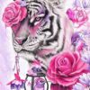 5D Diamond Painting Tiger und rosa Rose – SEOS Shop ®