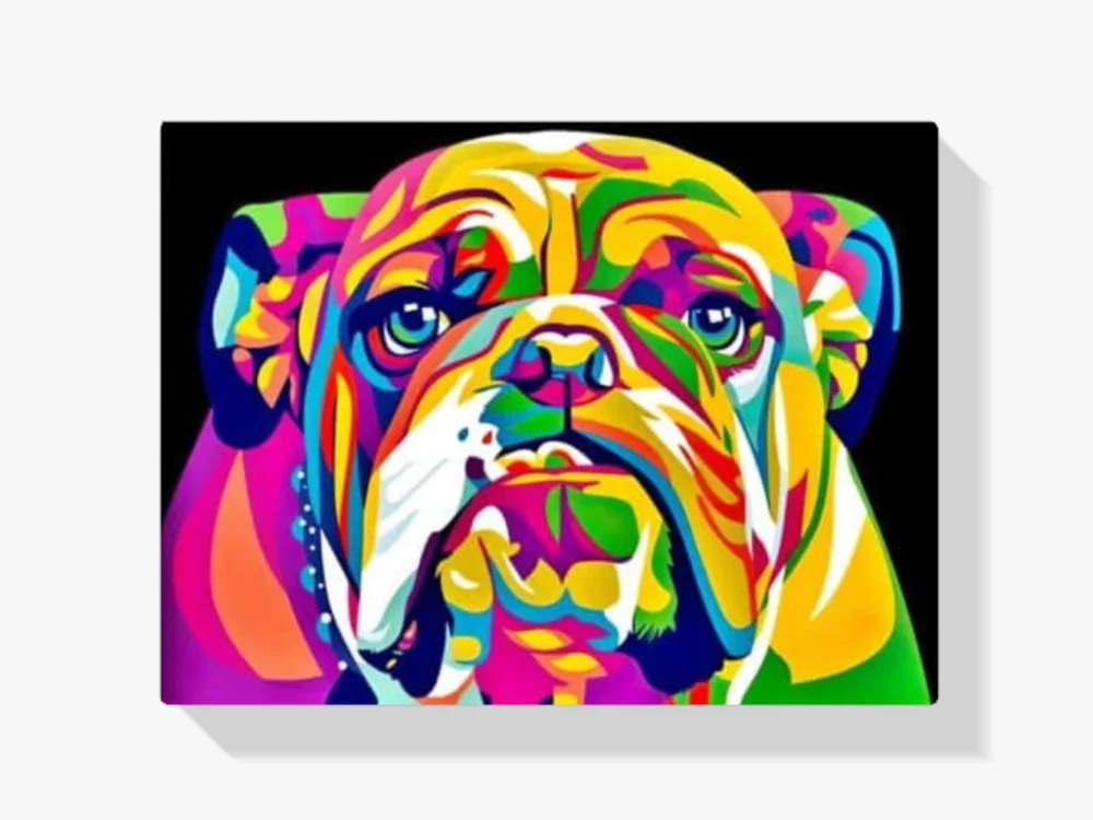 Diamond Painting Farbige Bulldogge