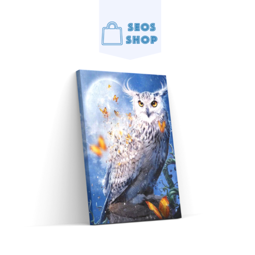 5D Diamond Painting Eule trifft Schmetterlinge und Mond – SEOS Shop ®