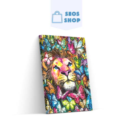 5D Diamond Painting Löwe trifft Schmetterlinge – SEOS Shop ®