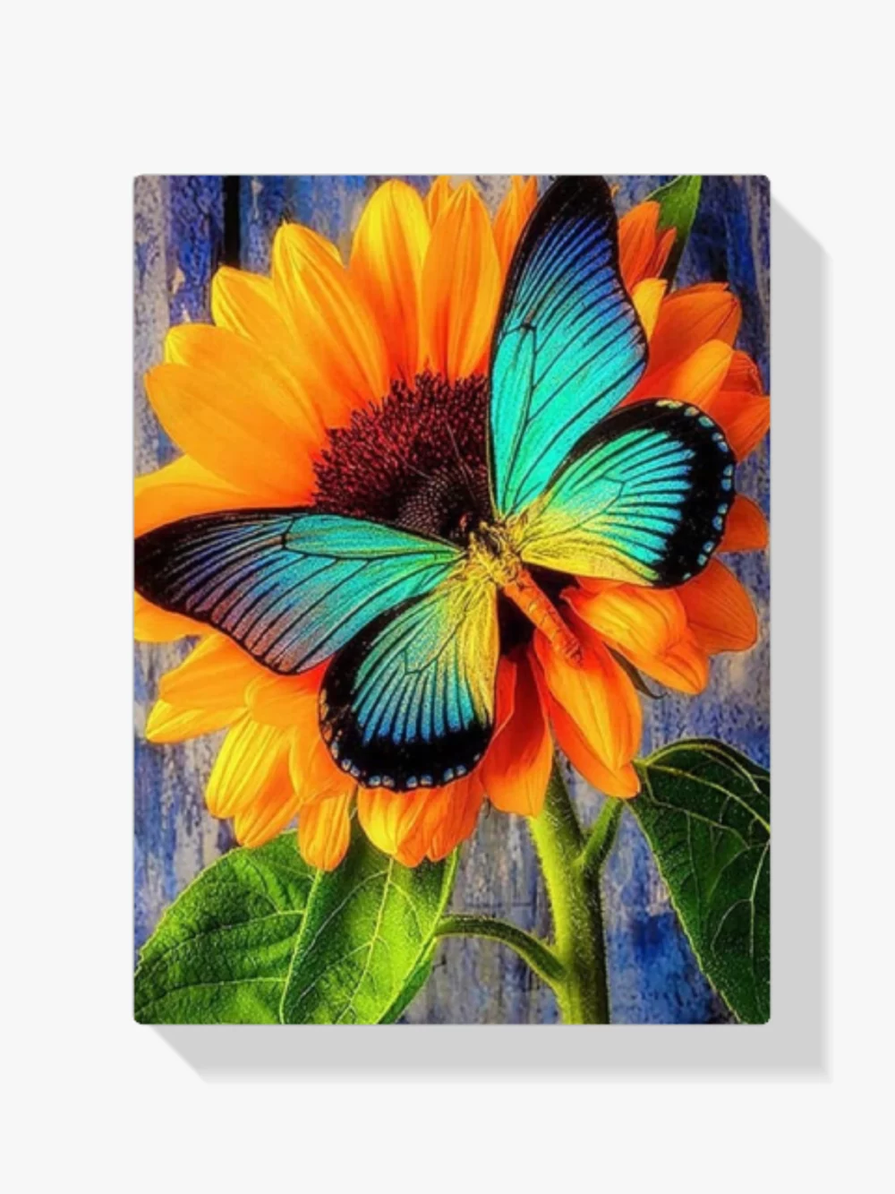 5D Diamond Painting Schmetterling und Sonnenblume