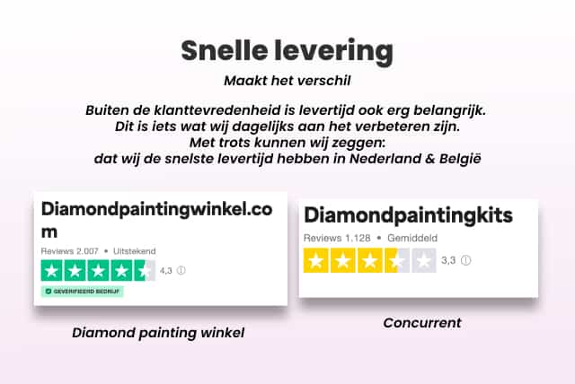 Snelle levering van diamond painting in Nederland