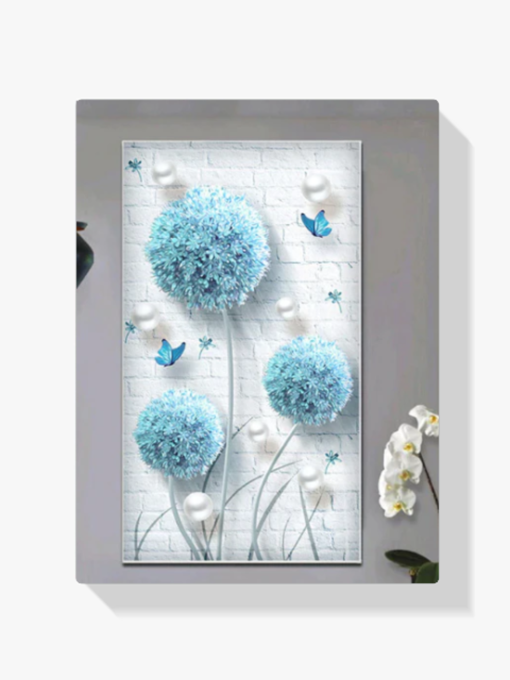 Blauer Pusteblume - Schmetterlinge XL Diamond Painting