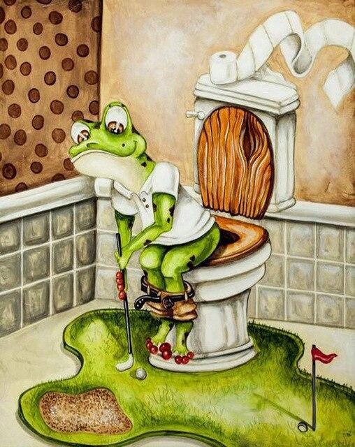 Frosch Auf Der Toilette Diamond Painting