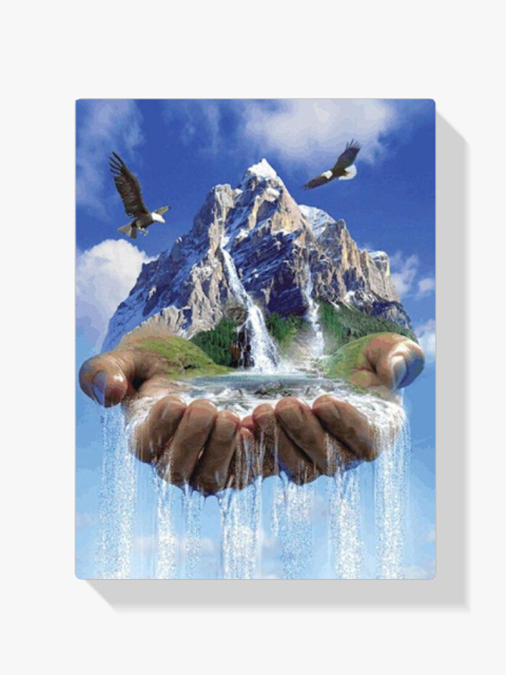 Wasserfall In Der Hand Diamond Painting