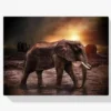 Alter Elefant in Bewegung Diamond Painting