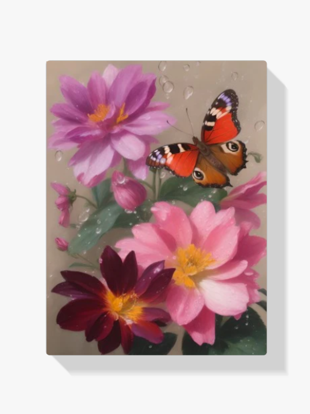 Blumen - Schmetterling Diamond Painting