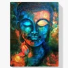 Buddha-Gesicht Blau Orange Diamond Painting
