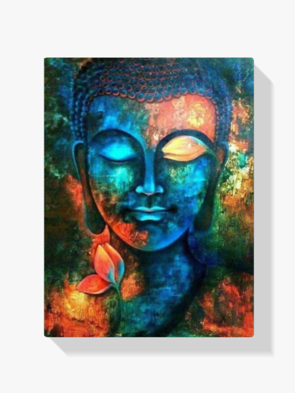 Buddha-Gesicht Blau Orange Diamond Painting