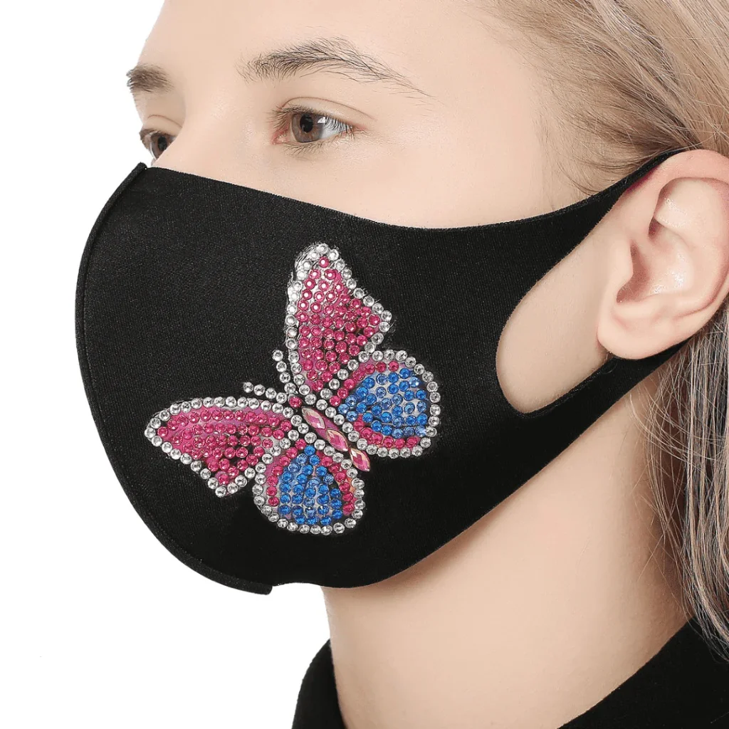 DIY-Maske Schmetterling Rosa Blau Diamond Painting