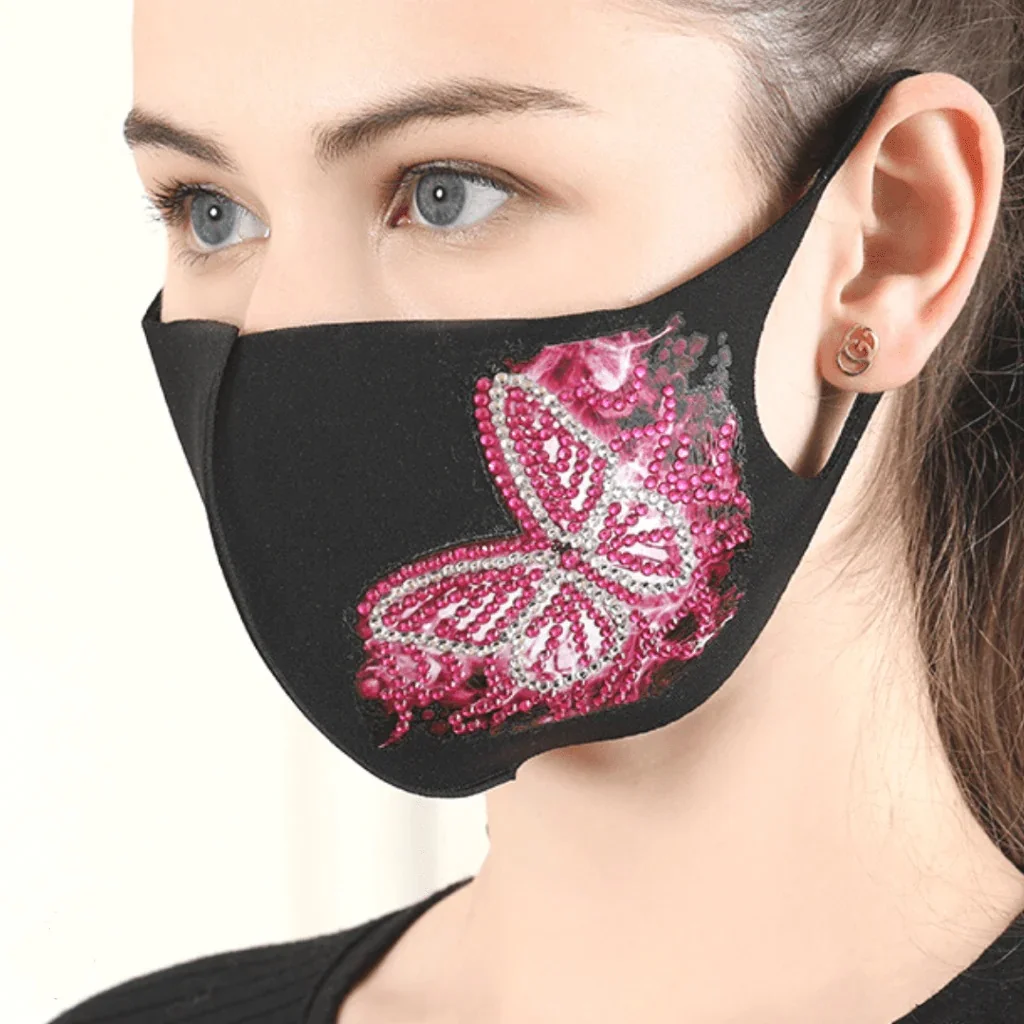 DIY-Maske Schmetterling Rosa Diamond Painting