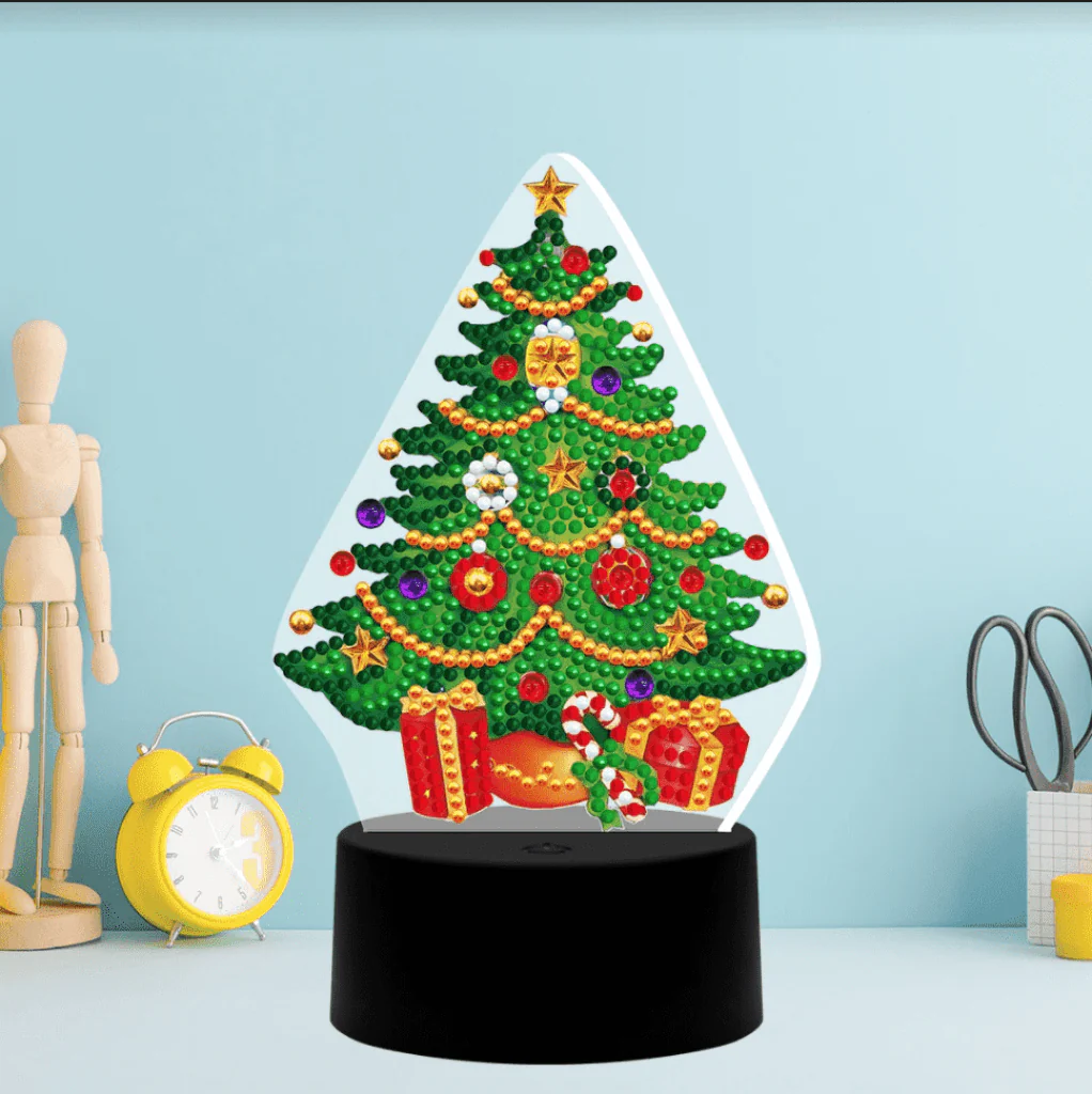 DP Lampe Weihnachtsbaum mit Geschenke Diamond Painting