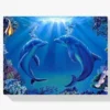 Delfine mit Sonnenstrahlen Diamond Painting