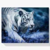 Der weiße Tiger in Bewegung Diamond Painting
