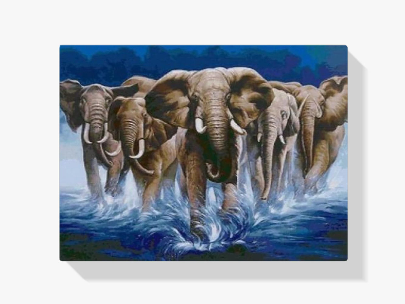 Die Elefanten im Wasser Diamond Painting