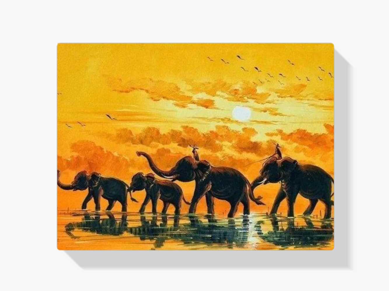 Elefanten über das Wasser Diamond Painting