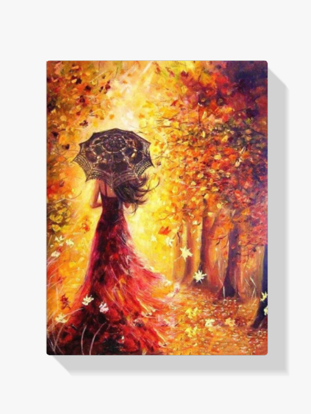 Frau in rotem Kleid Diamond Painting