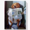 Hund auf der Toilette Diamond Painting