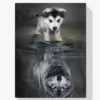 Hunde Wolf Spiegelung Diamond Painting