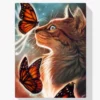 Katze - Schmetterling Diamond Painting