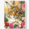 Katze mit Blumen Diamond Painting