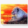 Löwen bei Sonnenuntergang Diamond Painting